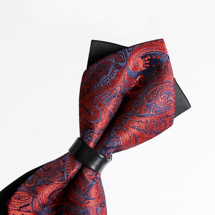 Papillon con motivo Paisley a doppio strato da uomo alla moda - image 5