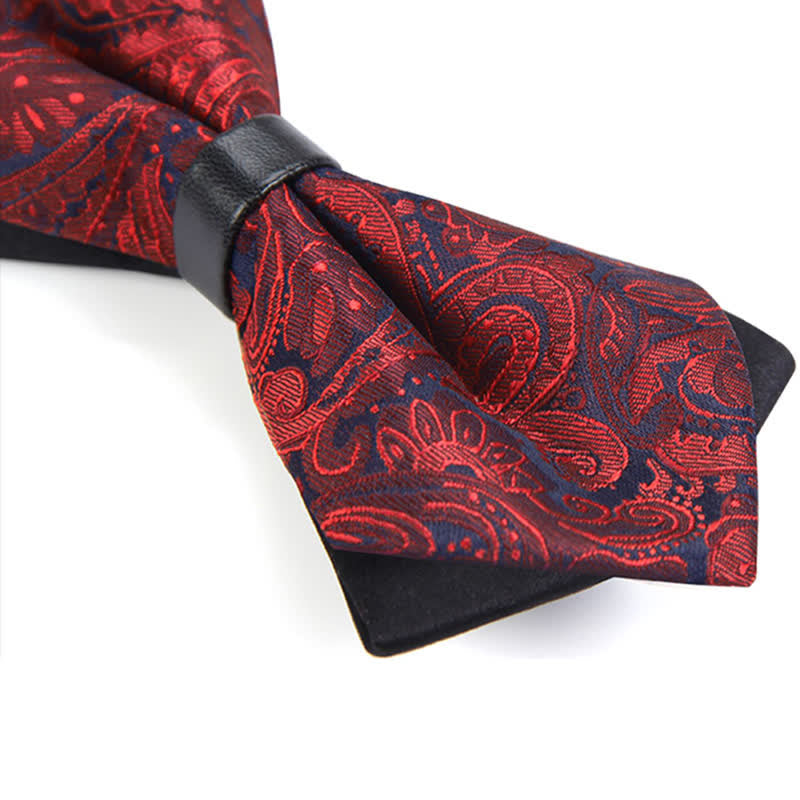 Papillon con motivo Paisley a doppio strato da uomo alla moda - image 6