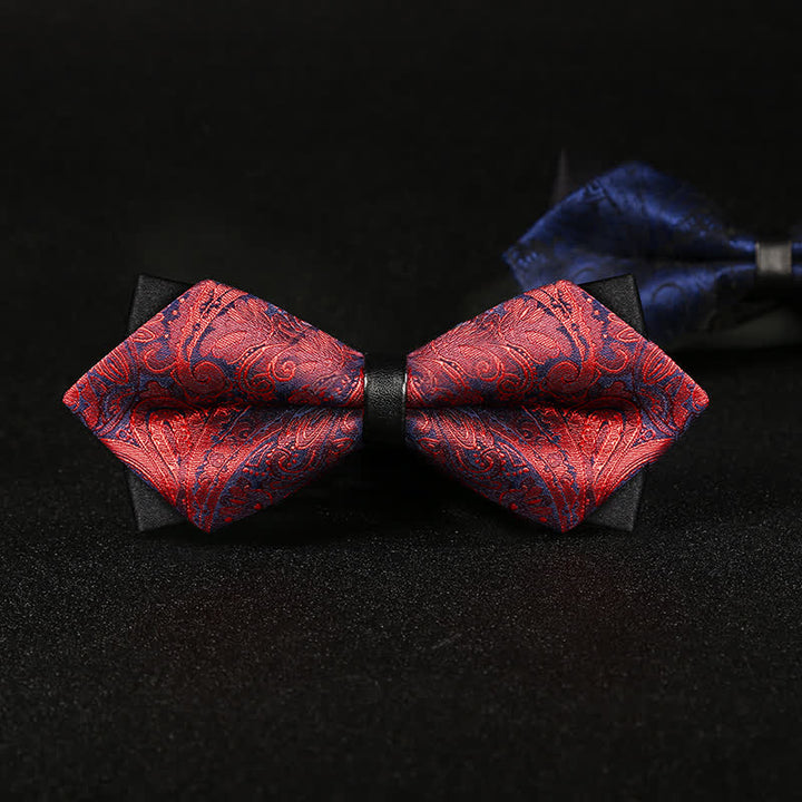 Papillon con motivo Paisley a doppio strato da uomo alla moda - image 4