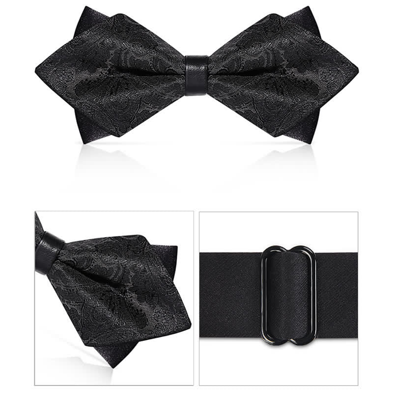 Papillon con motivo Paisley a doppio strato da uomo alla moda - image 12