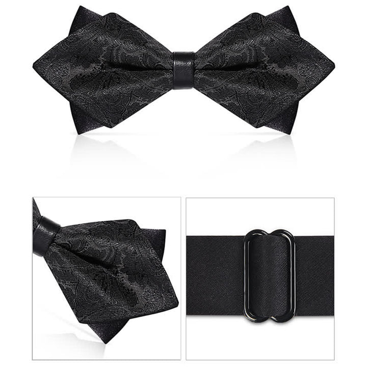 Papillon con motivo Paisley a doppio strato da uomo alla moda - image 12