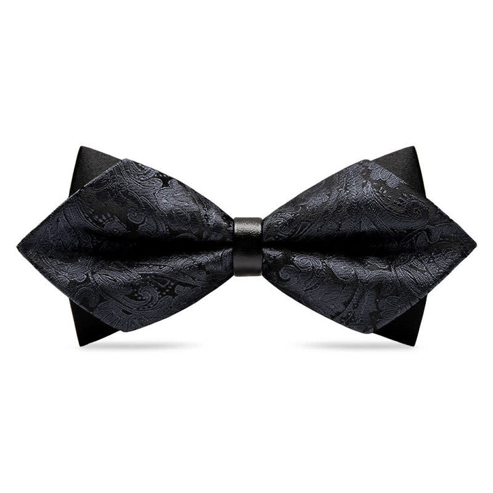 Papillon con motivo Paisley a doppio strato da uomo alla moda - Nero - image 9