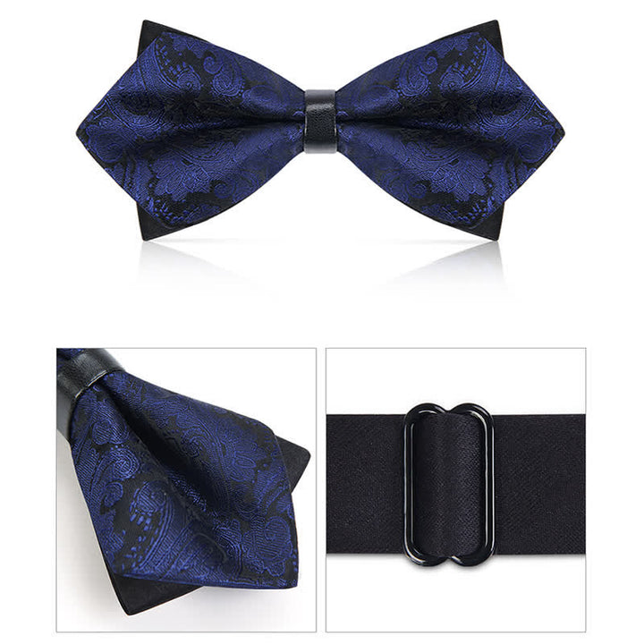 Papillon con motivo Paisley a doppio strato da uomo alla moda - image 14