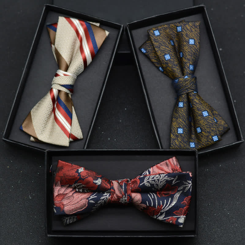 Set di 2 fazzoletti con papillon e motivo floreale elegante da uomo - image 4