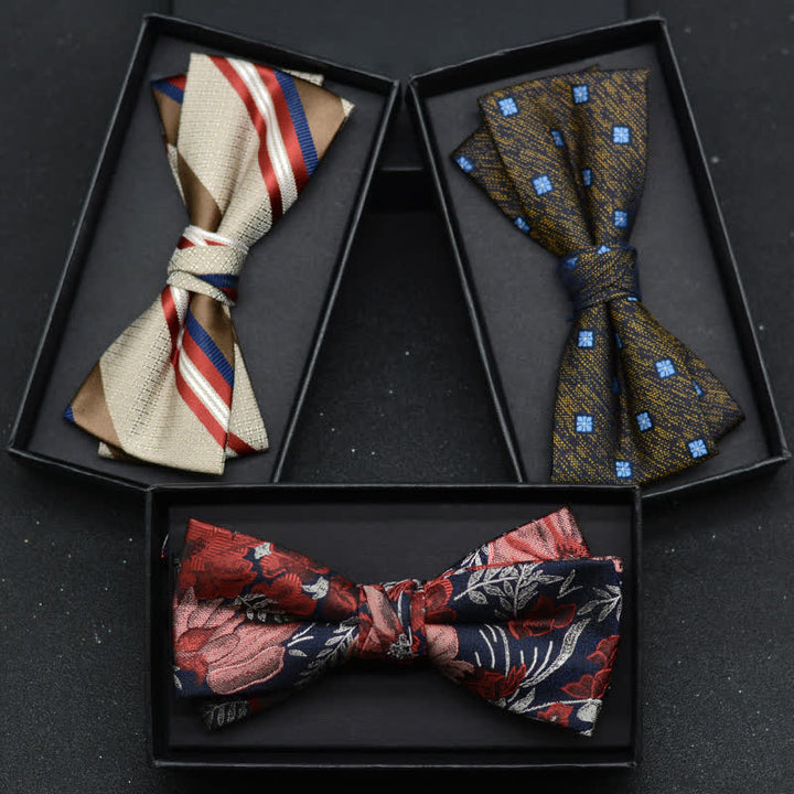 Set di 2 fazzoletti con papillon e motivo floreale elegante da uomo - image 4