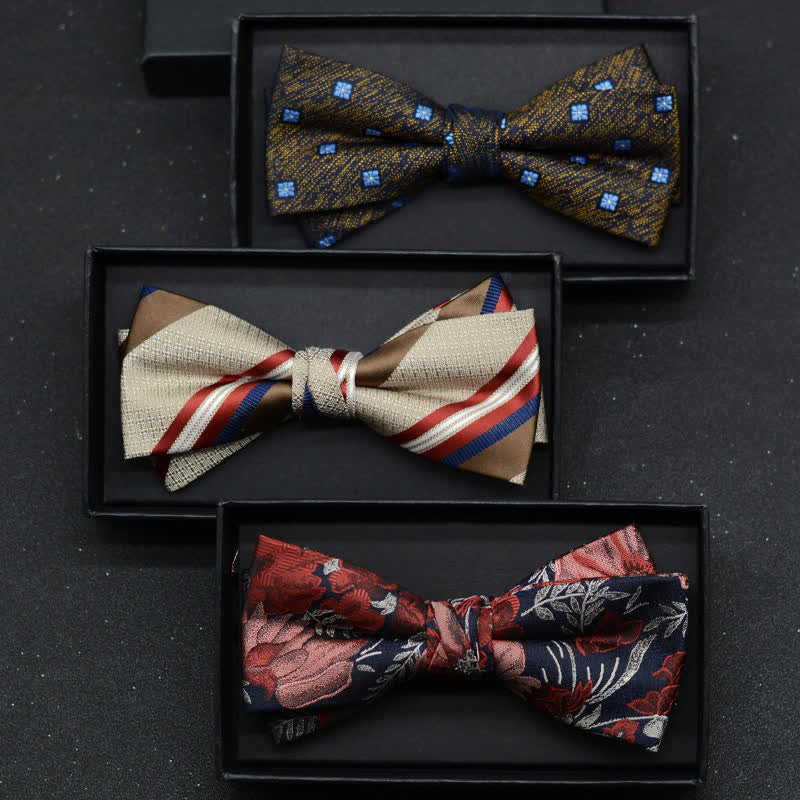 Set di 2 fazzoletti con papillon e motivo floreale elegante da uomo - image 5