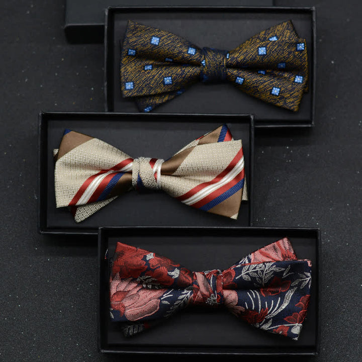 Set di 2 fazzoletti con papillon e motivo floreale elegante da uomo - image 5