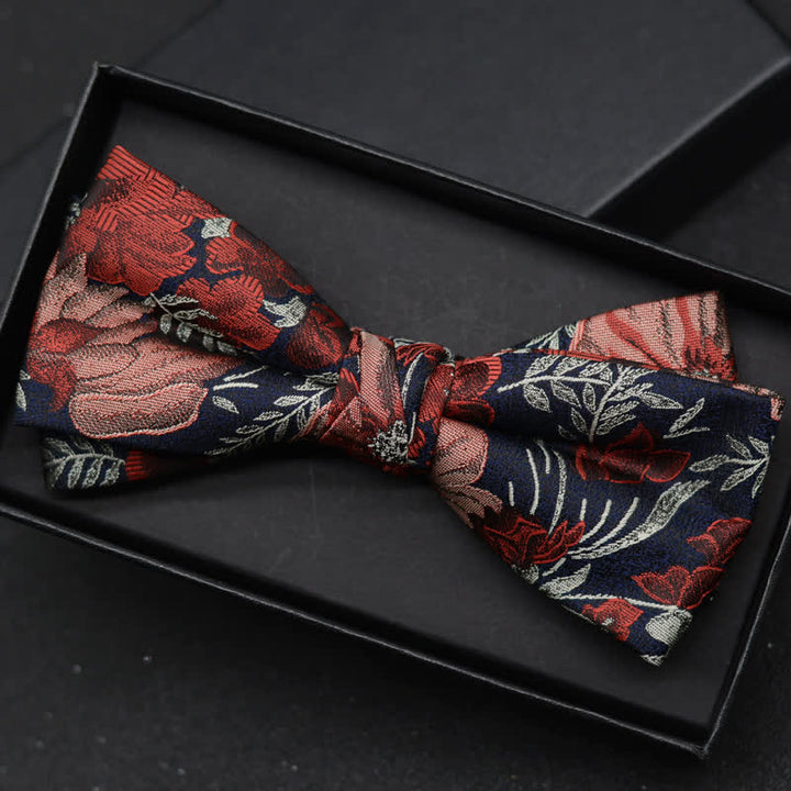 Set di 2 fazzoletti con papillon e motivo floreale elegante da uomo - image 1