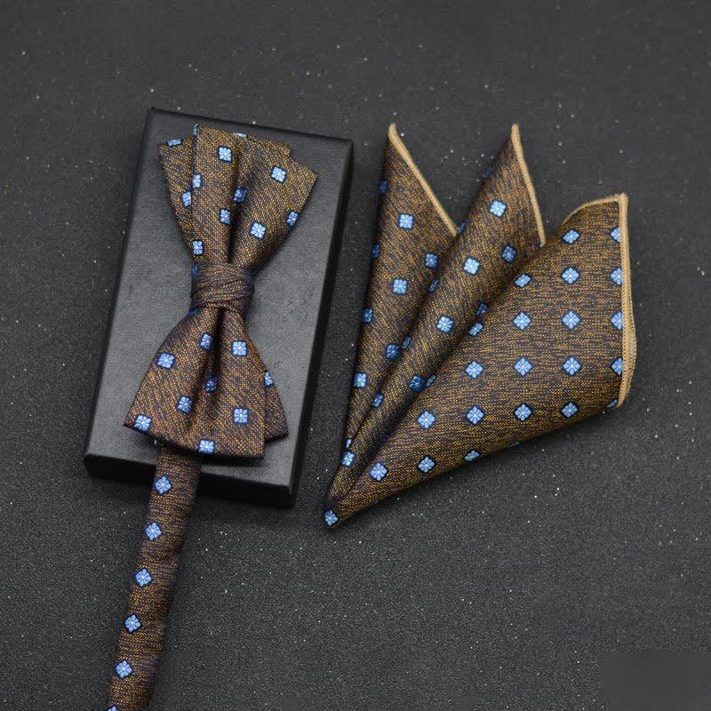 Set di 2 fazzoletti con papillon e motivo floreale elegante da uomo - Stile n. 14 - image 17
