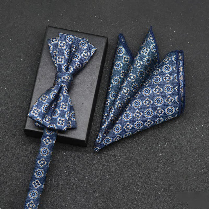 Set di 2 fazzoletti con papillon e motivo floreale elegante da uomo - Stile #21 - image 24