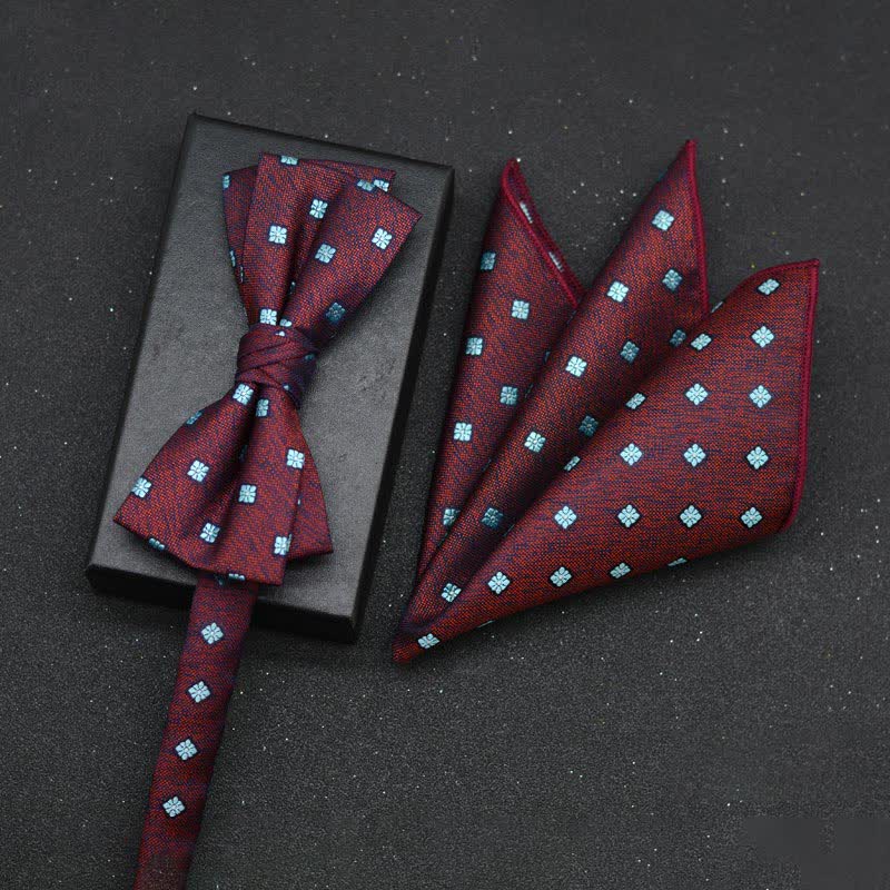 Set di 2 fazzoletti con papillon e motivo floreale elegante da uomo - Stile n. 15 - image 18
