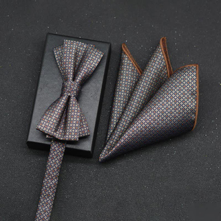 Set di 2 fazzoletti con papillon e motivo floreale elegante da uomo - Stile #20 - image 23