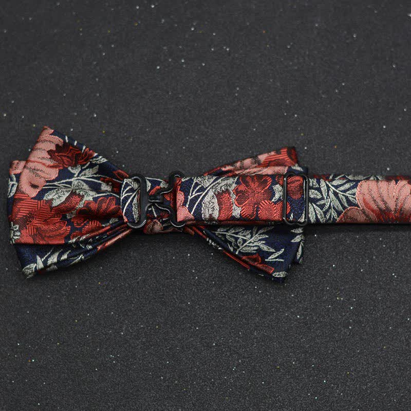 Set di 2 fazzoletti con papillon e motivo floreale elegante da uomo - image 3