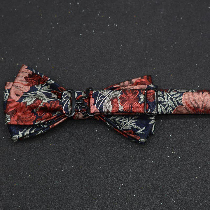 Set di 2 fazzoletti con papillon e motivo floreale elegante da uomo - image 3