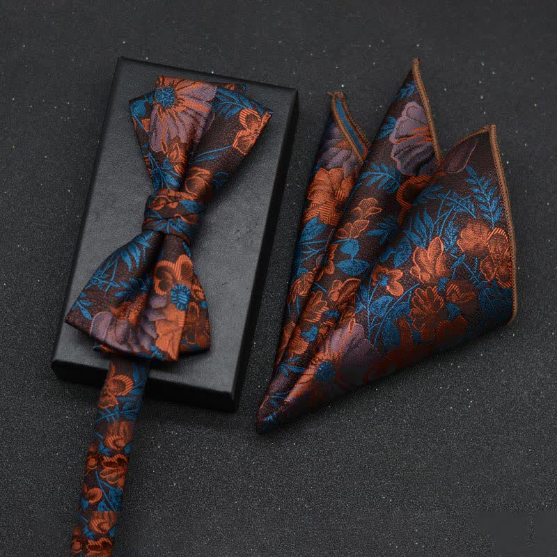Set di 2 fazzoletti con papillon e motivo floreale elegante da uomo - Stile n. 2 - image 6
