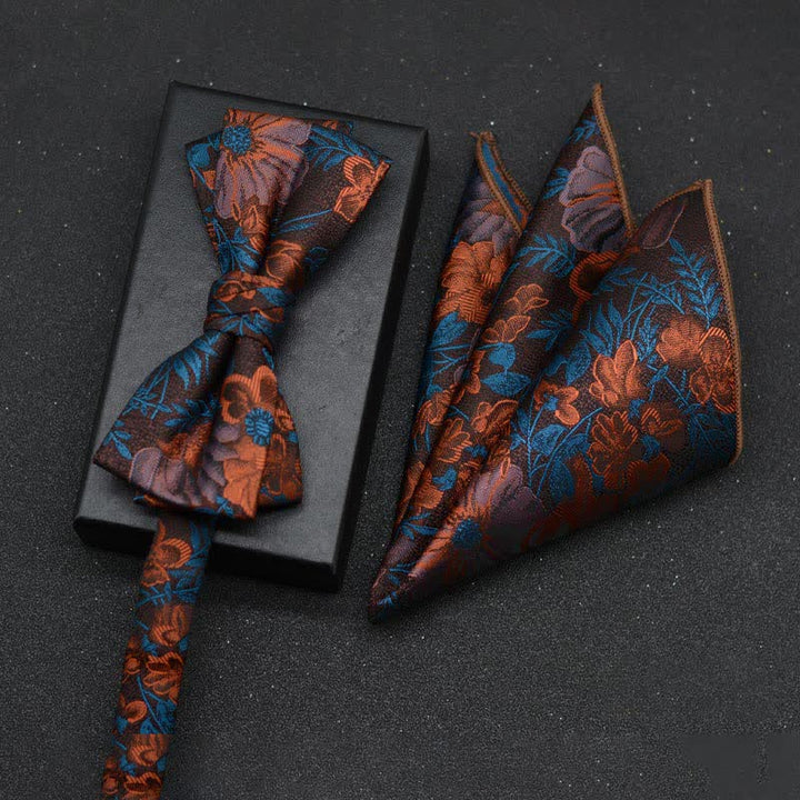 Set di 2 fazzoletti con papillon e motivo floreale elegante da uomo - Stile n. 2 - image 6