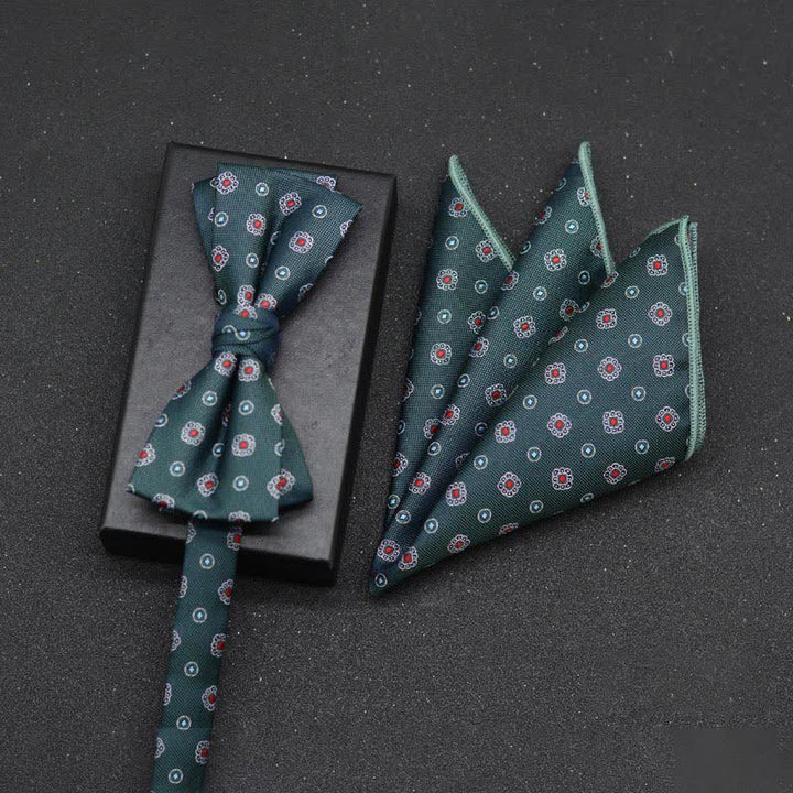 Set di 2 fazzoletti con papillon e motivo floreale elegante da uomo - Stile n. 18 - image 21