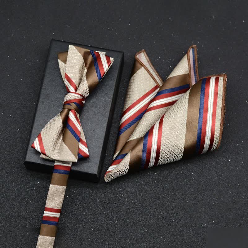 Set di 2 fazzoletti con papillon e motivo floreale elegante da uomo - Stile n. 11 - image 14