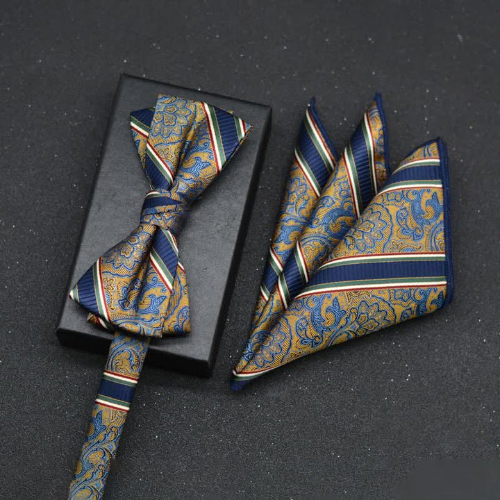 Set di 2 fazzoletti con papillon e motivo floreale elegante da uomo - Stile n. 13 - image 16
