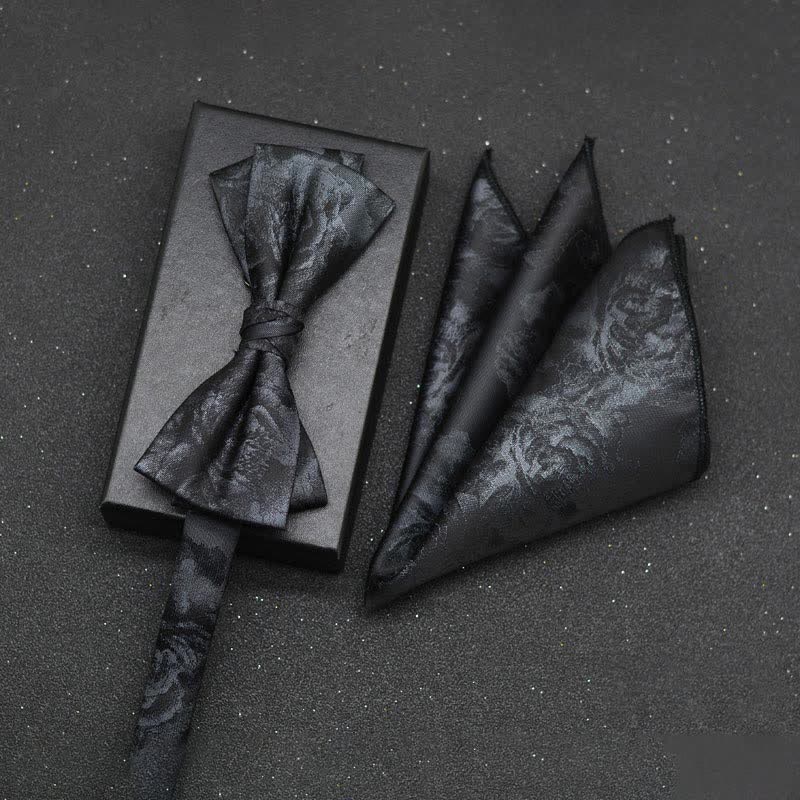 Set di 2 fazzoletti con papillon e motivo floreale elegante da uomo - Stile n. 8 - image 11