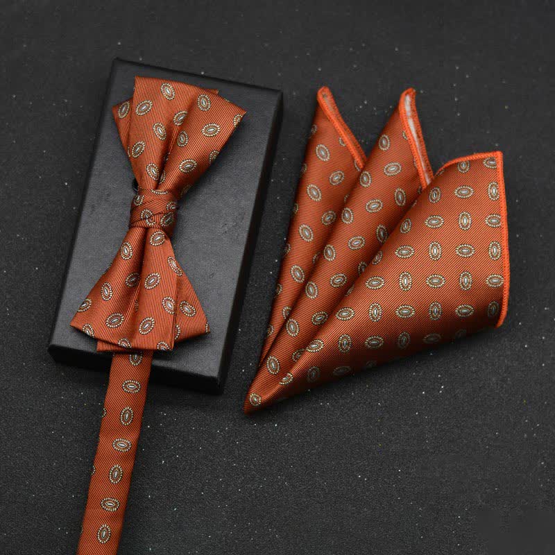 Set di 2 fazzoletti con papillon e motivo floreale elegante da uomo - Stile n. 16 - image 19