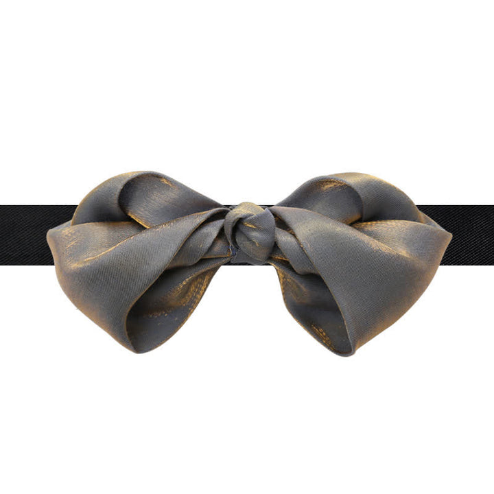 Papillon da uomo grigio brillante con forma unica piegata - Papillon - image 0