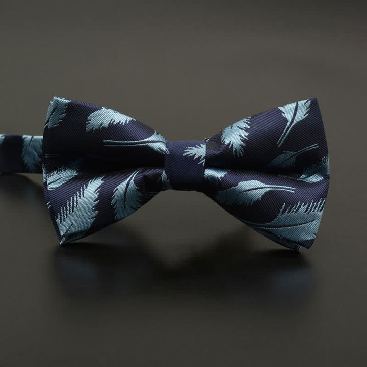 Papillon casual quotidiano da uomo con motivo floreale e piume - Piuma blu - image 2