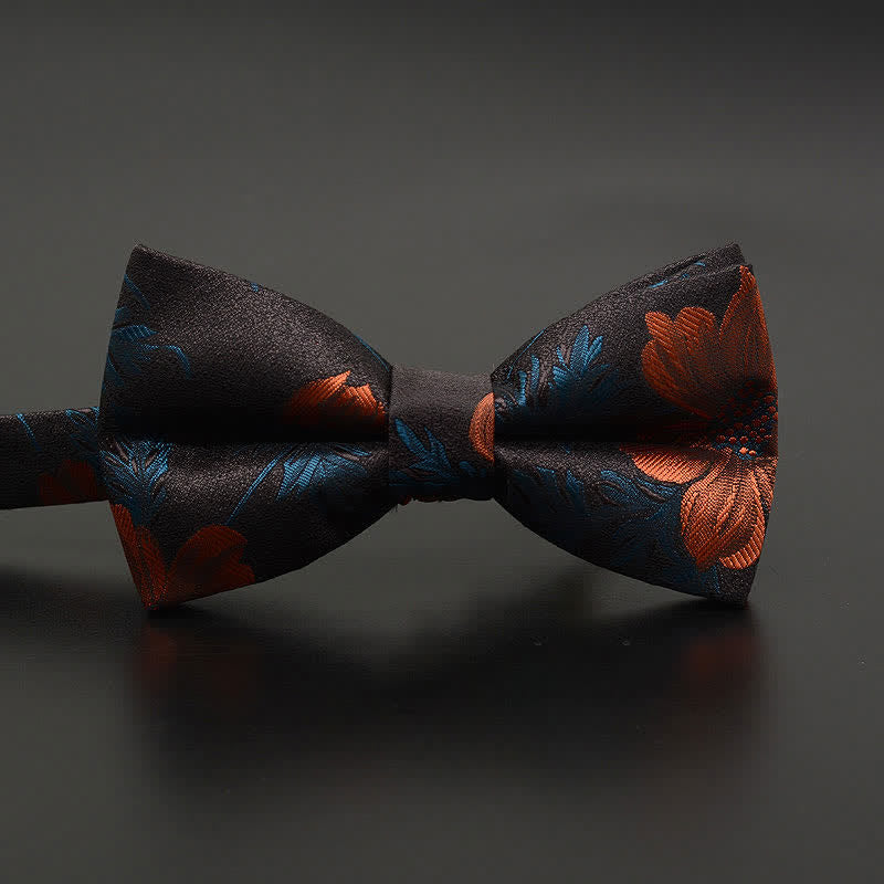 Papillon casual quotidiano da uomo con motivo floreale e piume - Fiore marrone - image 14