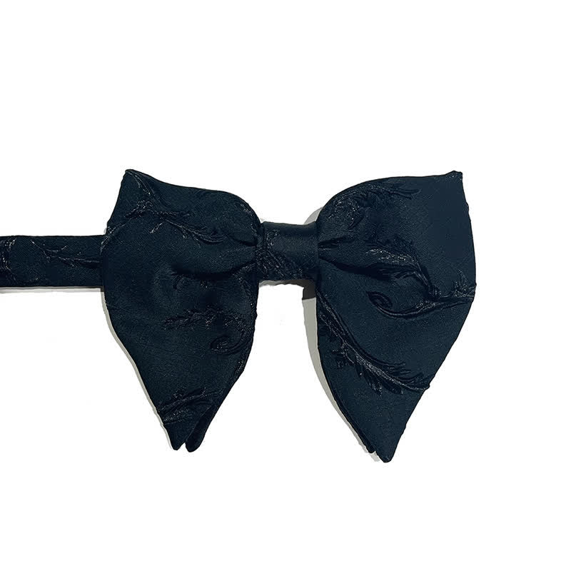 Papillon oversize a punta in jacquard floreale classico da uomo - Nero - image 4