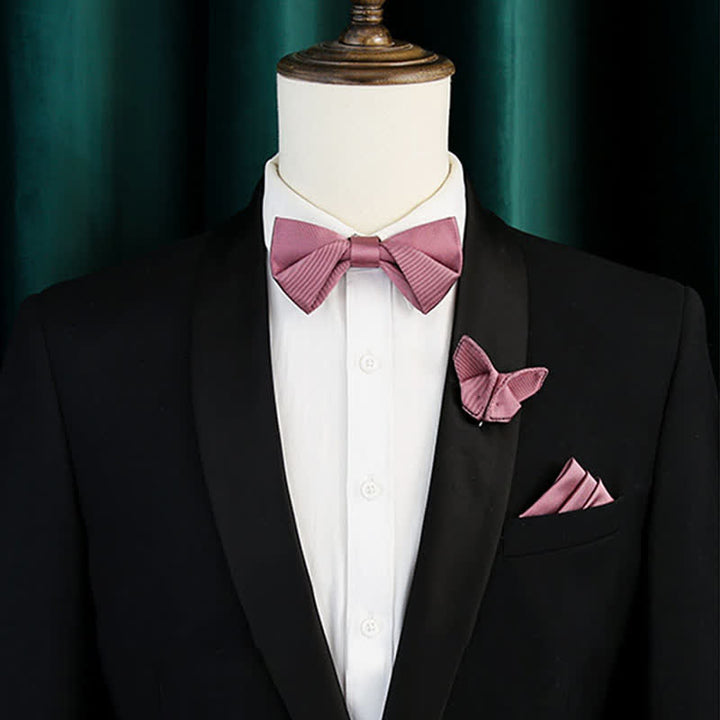 Papillon da uomo in seta da sposa in twill rosa delicato - image 1
