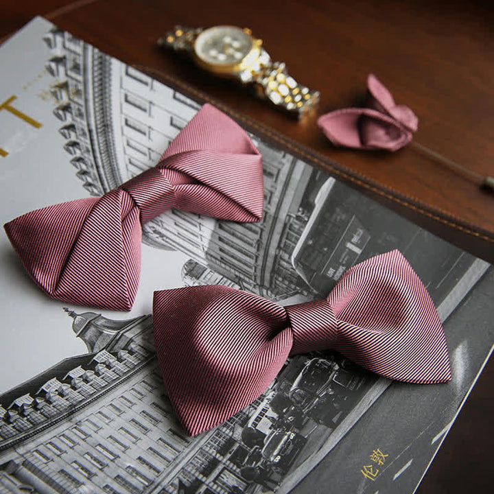 Papillon da uomo in seta da sposa in twill rosa delicato - image 0