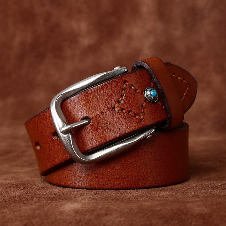 Cintura in pelle alla moda con abbellimenti classici con perline - image 9