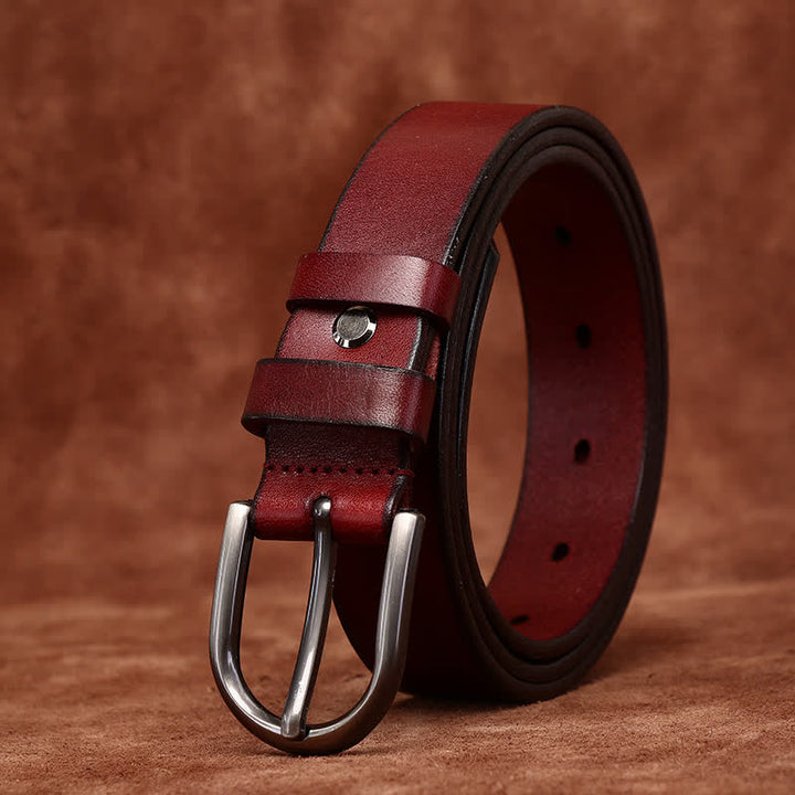 Cintura in pelle sottile casual alla moda con rivetti in metallo - image 4