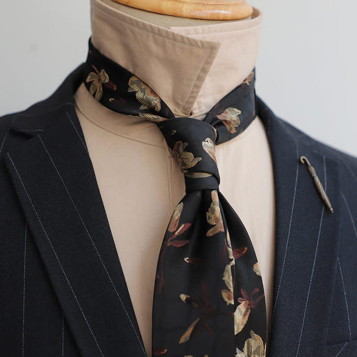 Cravatta da uomo Gentleman Flourish Vintage Flower - Nero - image 2