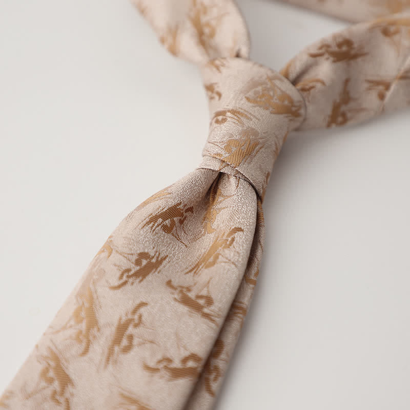 Cravatta da uomo Artist Luxury Jacquard Daily - Beige - image 7