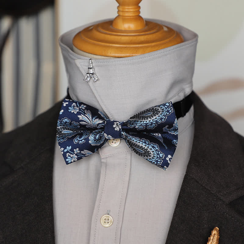 Papillon da uomo con motivo jacquard Paisley dai colori vivaci - image 1