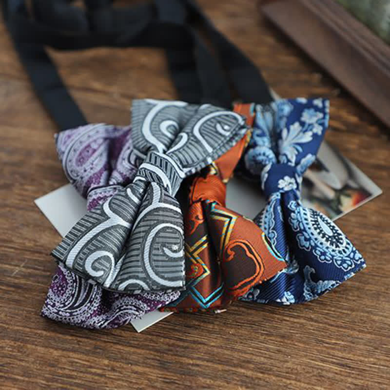 Papillon da uomo con motivo jacquard Paisley dai colori vivaci - image 3