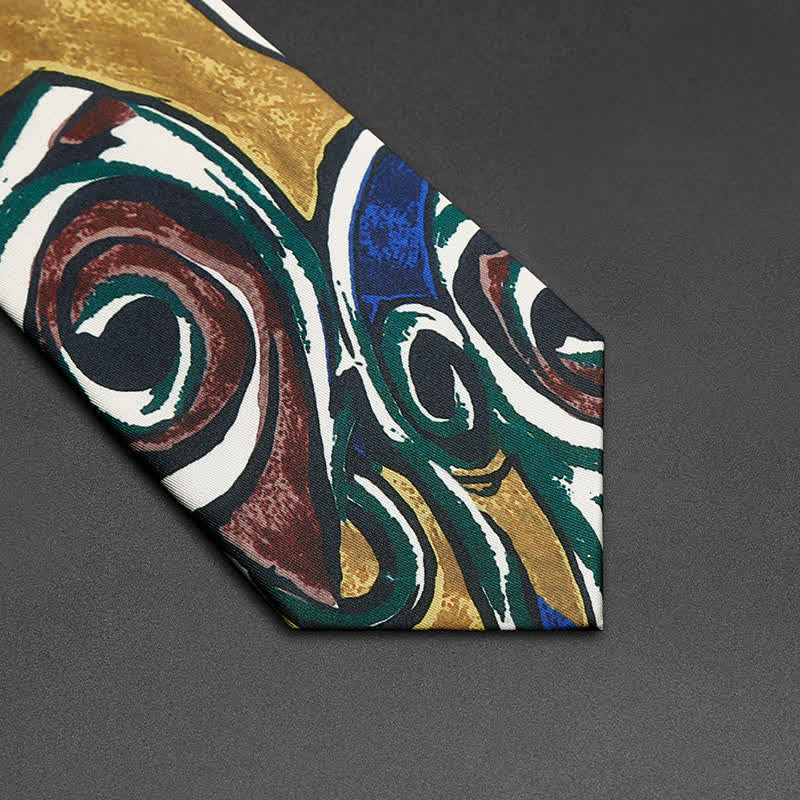 Cravatta da uomo con pittura a olio astratta di moda Freedom - image 3