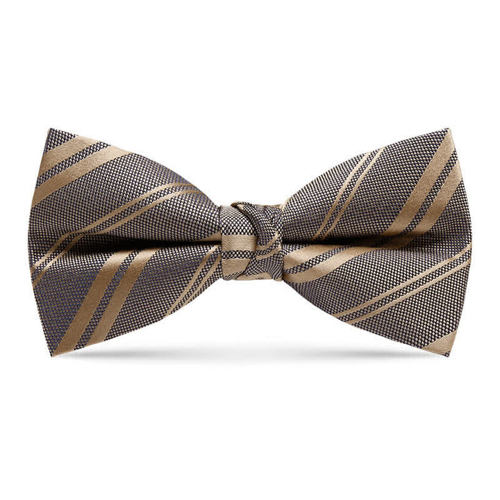 Papillon classico da uomo a righe diagonali color cachi scuro - Cachi - image 0