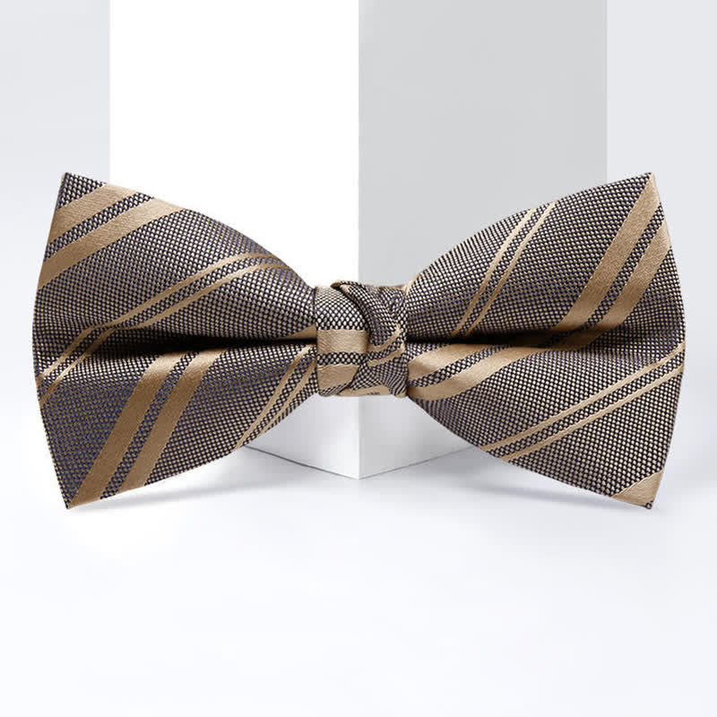 Papillon classico da uomo a righe diagonali color cachi scuro - image 4