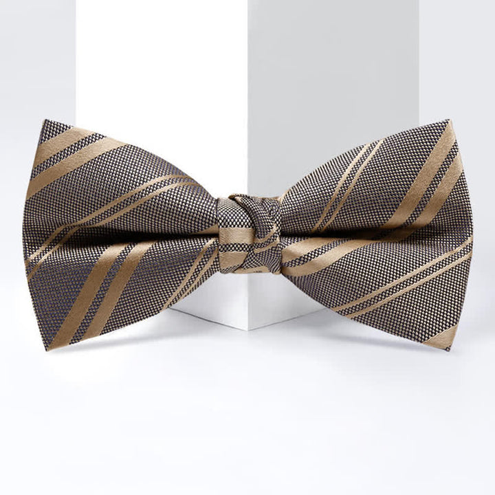 Papillon classico da uomo a righe diagonali color cachi scuro - image 4