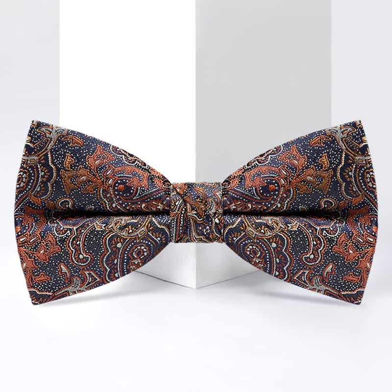 Papillon da uomo con motivo Paisley arancione sfumato di lusso - image 4