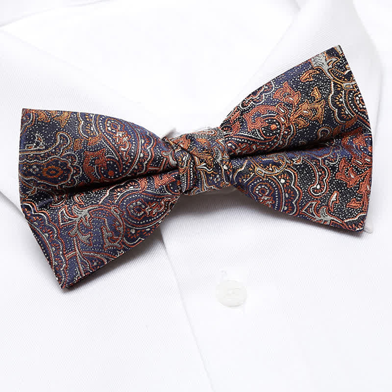 Papillon da uomo con motivo Paisley arancione sfumato di lusso - image 1