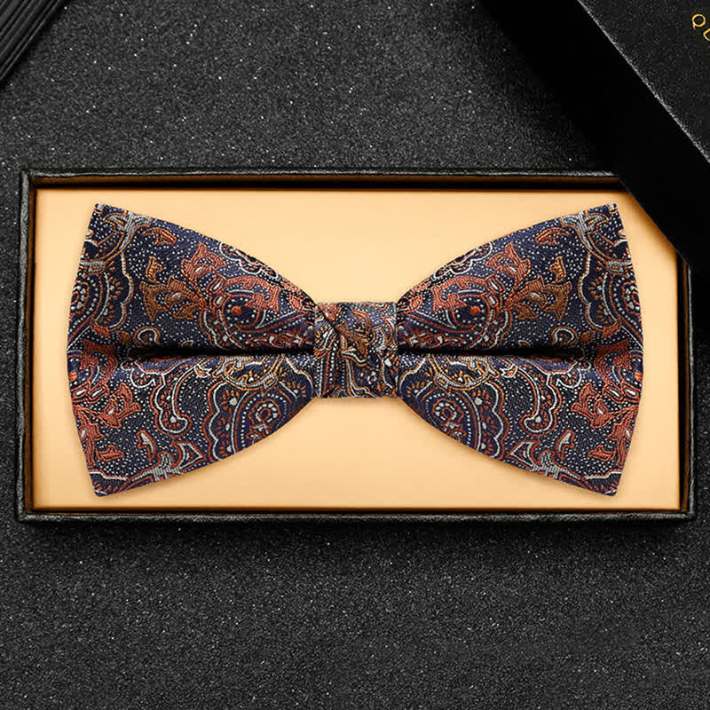 Papillon da uomo con motivo Paisley arancione sfumato di lusso - image 3