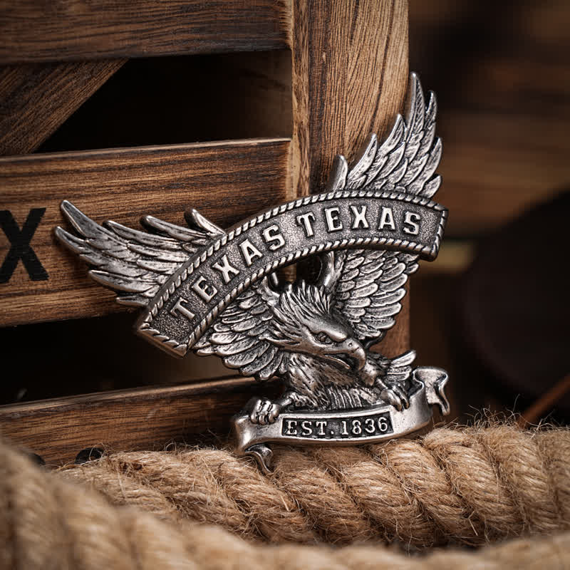 Cintura in pelle fai da te da uomo con fibbia Western Texas Eagle retrò - image 1
