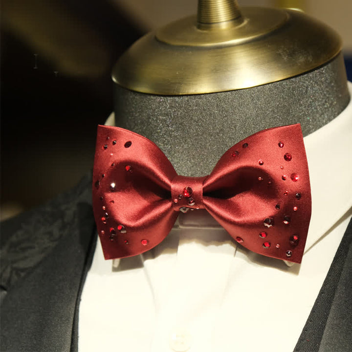 Papillon da uomo con stelle e strass scintillanti e galassia - Rosso - image 4