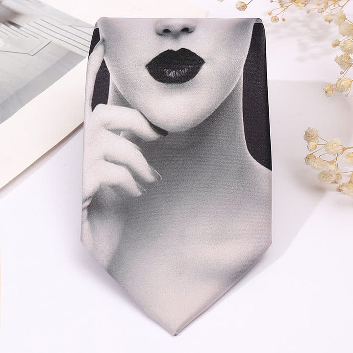 Cravatta sottile da uomo con stampa animalier divertente - image 15