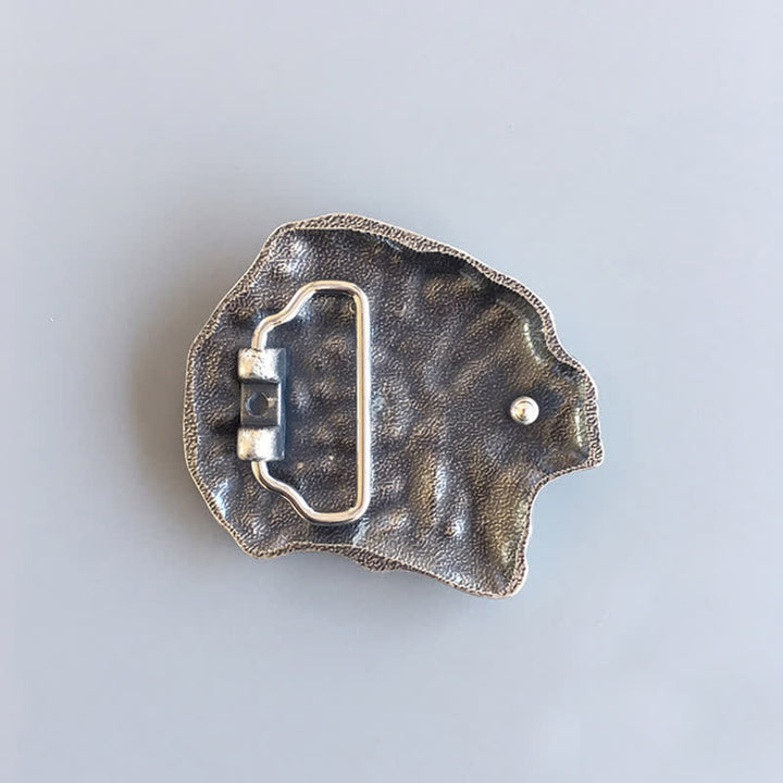 Cintura in pelle con fibbia a forma di testa di capo nativo fai da te da uomo - image 1