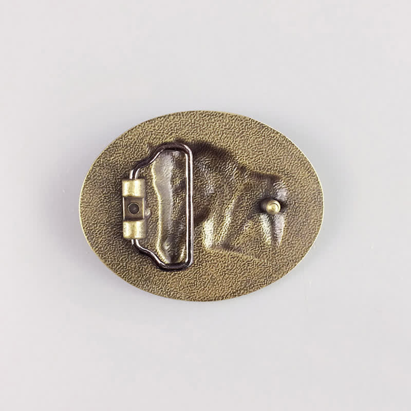 Cintura in pelle con fibbia in bronzo a forma di cavallo fai da te da uomo - image 1