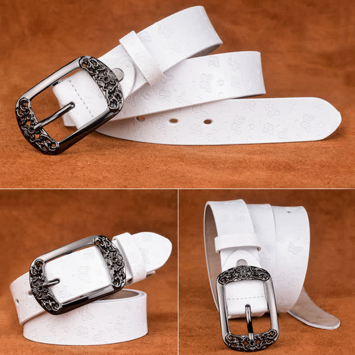 Cintura in pelle di lusso ed elegante con stampa a farfalla da donna - image 10